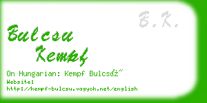bulcsu kempf business card